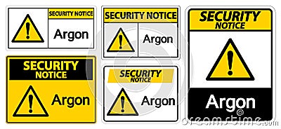 Security Notice Argon Symbol Sign Isolate On White Background,Vector Illustration EPS.10 Vector Illustration