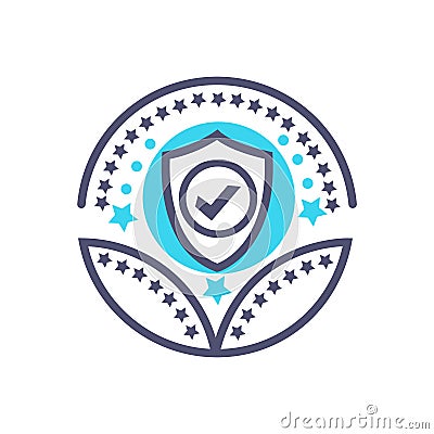 Security or protection award icon- vector protection sign Stock Photo