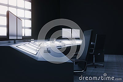 Security room interior side Stock Photo