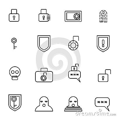 Security and safe guard icons set vector illustration Vector Illustration