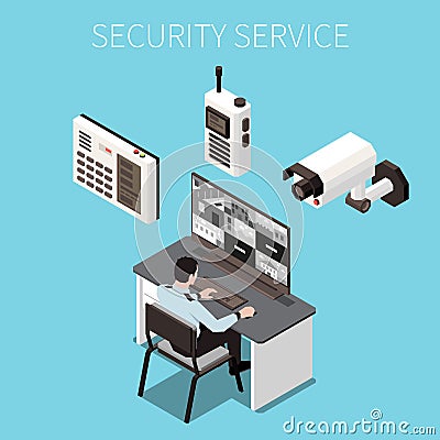 Security Service Design Concept Vector Illustration