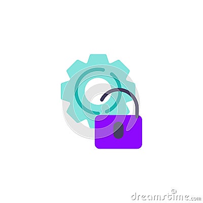 Security settings flat icon Vector Illustration
