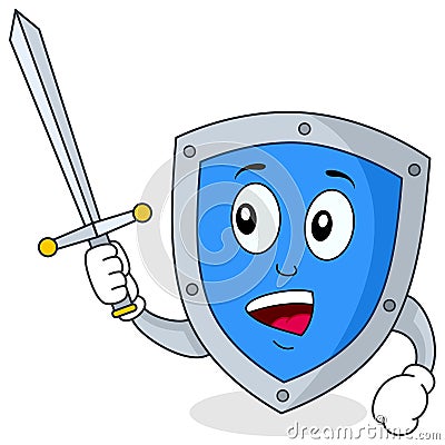 Security Shield Character Vector Illustration