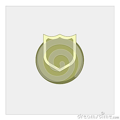 Security shield in circle, illustration isolated on white background Cartoon Illustration