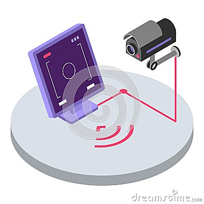 Security system isometric color vector illustration Vector Illustration