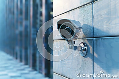 Security technology improves digital protection with Security camera signal integration, facilitating secure transmission and indo Cartoon Illustration