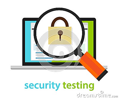 Security testing software development process methodology Vector Illustration