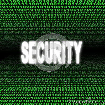 Security text over binary code Stock Photo