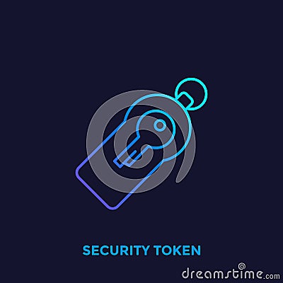 Security token line vector icon Vector Illustration