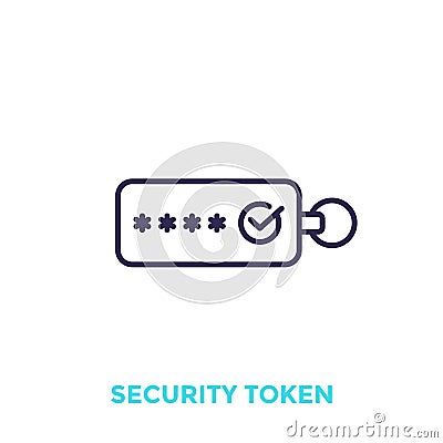 Security token, vector line icon Vector Illustration