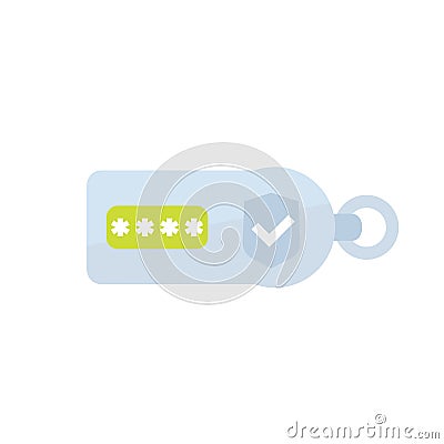 Security token on white, flat icon Vector Illustration