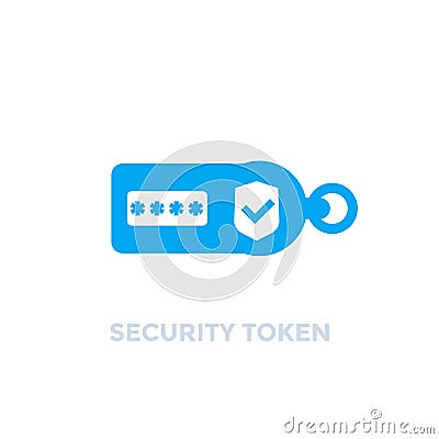 Security token on white, vector icon Vector Illustration