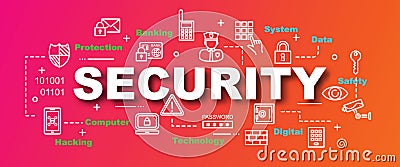 Security vector trendy banner Vector Illustration