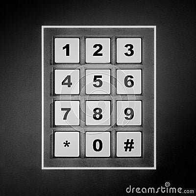 Security white numeric pad Stock Photo