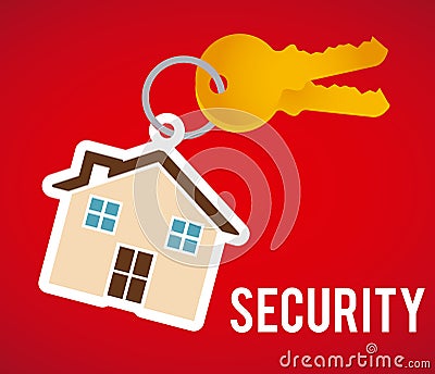 Securty home Vector Illustration