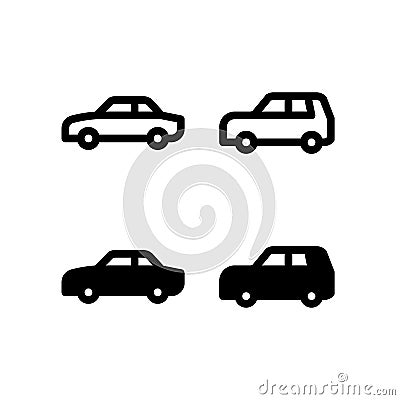 Sedan & Jeep Cars Icon Vector Illustration