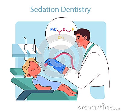 Sedation Dentistry. Vector Illustration