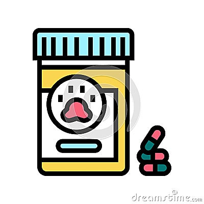 sedative medications for pets color icon vector illustration Vector Illustration