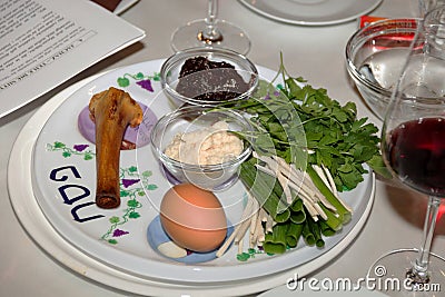 Seder plate vor passover Stock Photo