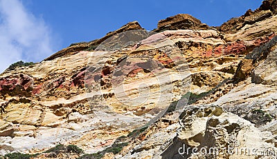 Sedimentary carbonate rocks Stock Photo