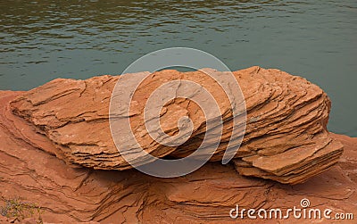 Sedimentary rock in the desert Stock Photo