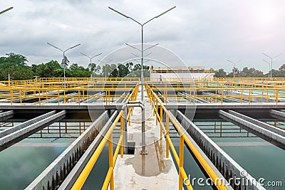 Sedimentation tank in Conventional Water Treatment Plant Stock Photo