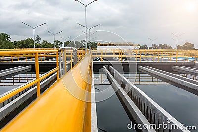 Sedimentation tank in Conventional Water Treatment Plant Stock Photo