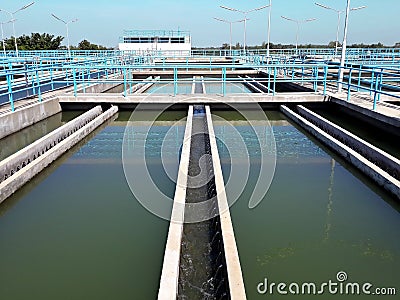 Sedimentation tank in Water Treatment Plant Stock Photo