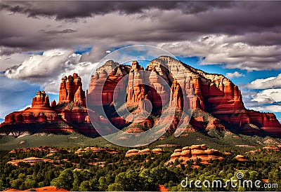 Sedona Arizona Red Rock Formations Stock Photo