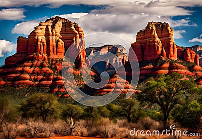 Sedona Arizona Red Rock Formations Stock Photo