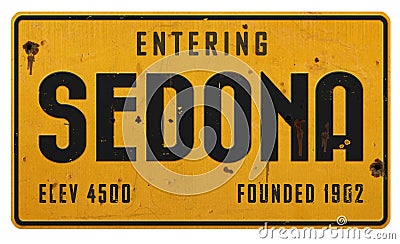 Sedona Arizona Street Sign Highway Grunge Metal Stock Photo