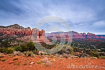 Hiking amongst the red rocks of Sedona Stock Photo