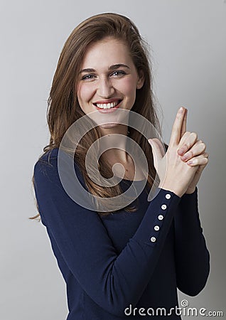 Seduction concept for thrilled young woman Stock Photo
