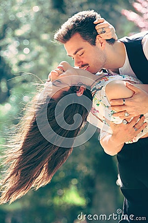 Seduction love, couple romantic relationship. Woman and man Stock Photo