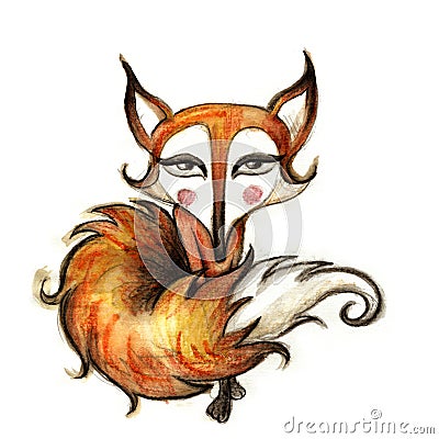 Seductive fox illustration Cartoon Illustration