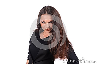 Seductive girl isolated over white background Stock Photo