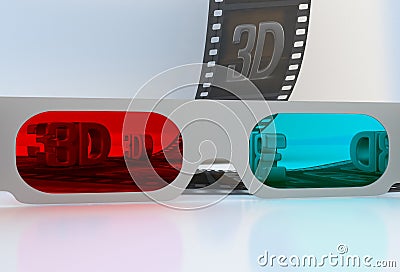 See through 3D glasses - abstract film Stock Photo