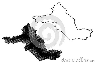 See-Gaster District (Switzerland, Swiss Confederation, Canton of St Gall, St. Gallen or Sankt Gallen) map Vector Illustration