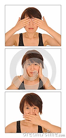 See, hear & speak no evil Stock Photo