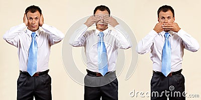 see, hear, speak no evil Stock Photo