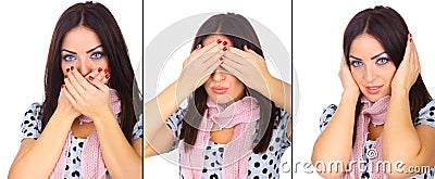 See no evil hear no evil speak no evil Stock Photo