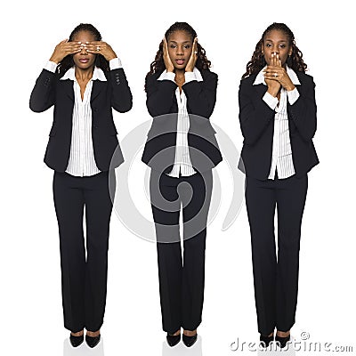 See No Evil, Hear No Evil, Speak No Evil Stock Photo