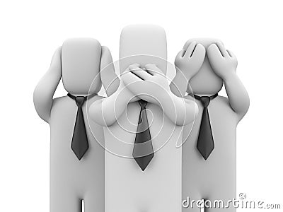 See no evil, hear no evil, speak no evil Stock Photo