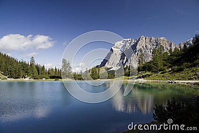 Seebensee lake and Wetterstein Stock Photo