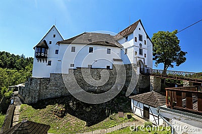 Seeberg castle on the sunny day woth blue sky Stock Photo