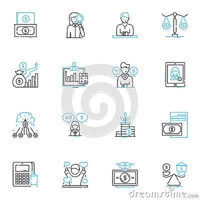 Seed funding linear icons set. Investment, Startups, Entrepreneurship, Capital, Angel, Venture, Financing line vector Vector Illustration