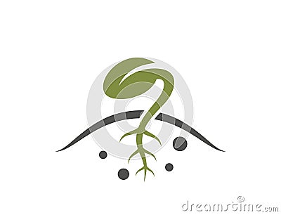 seed germination icon. grain growing from ground. planting and agriculture symbol. isolated vector image Vector Illustration