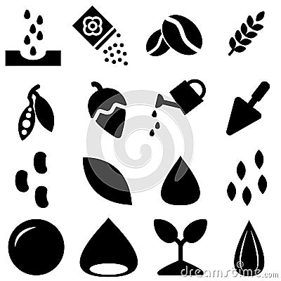 Seed solid icon vector. agriculture illustration symbol collection. bean sign or logo. Vector Illustration