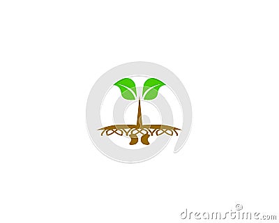 Seed sprout logo Vector Illustration