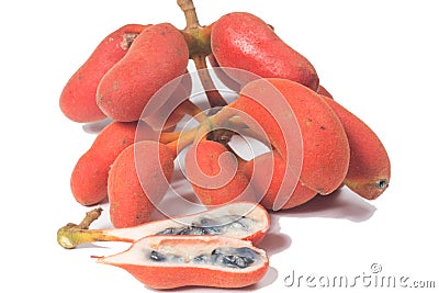 Seed of Uvaria rufa Blume fruit Stock Photo